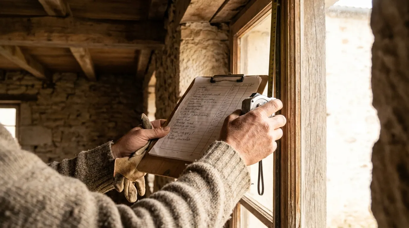 Vérification d’une fenêtre avec une liste de contrôle lors d’une visite